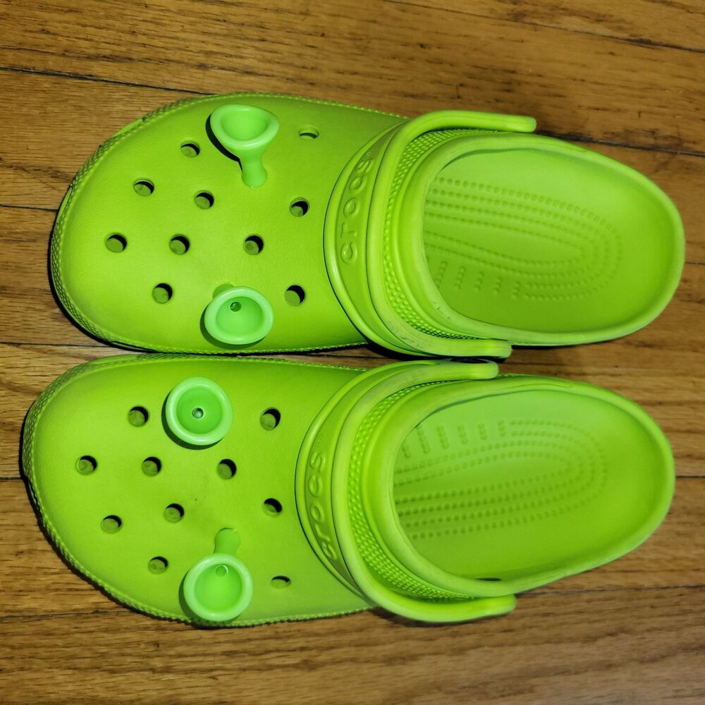 Crocs Classic Clog Unisex Lime Green Slip On Shoes Adult Shrek ears included